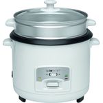 Clatronic RK 3566 Reiskocher und Dampfgarer in Einem, 2,5 L Volumen, 700 Watt, herausnehmbarer Topf antihaft-beschichtet, automatischer Warmhaltemodus, weiß