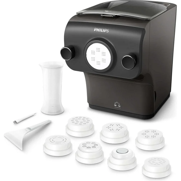 Philips HR2382-15 Pastamaker 200 W, vollautomatische Pastamaschine, mit Wiegefunktion und 8 Formscheiben, kaschmirgrau, Serie: Avance Collection – Bild 1