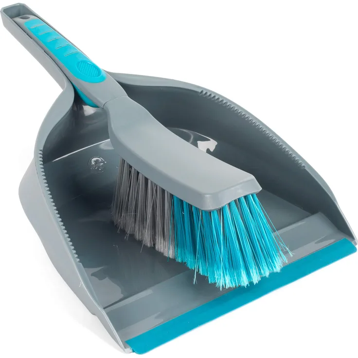 Beldray LA049254 Kitchen Dustpan and Brush, Grey-Blue
