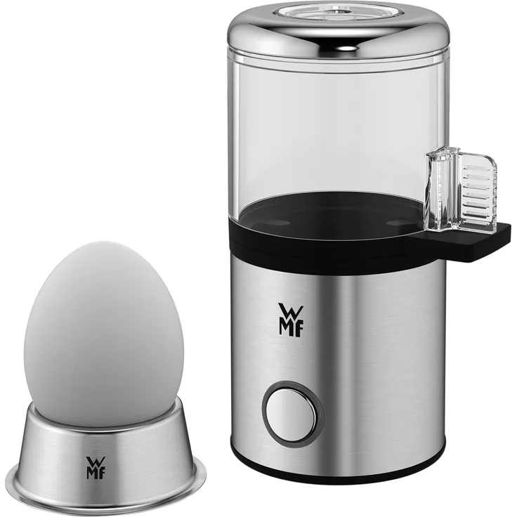 WMF KÜCHENminis 1-Ei-Eierkocher My Egg, mit Eierbecher, Cromargan matt, platzsparend, mit Härtegradeinstellung, 56 W