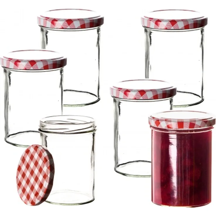 Thats Shopping 6x Einmachgläser 435 ml für Pasteurisierung TO 82 Marmeladen