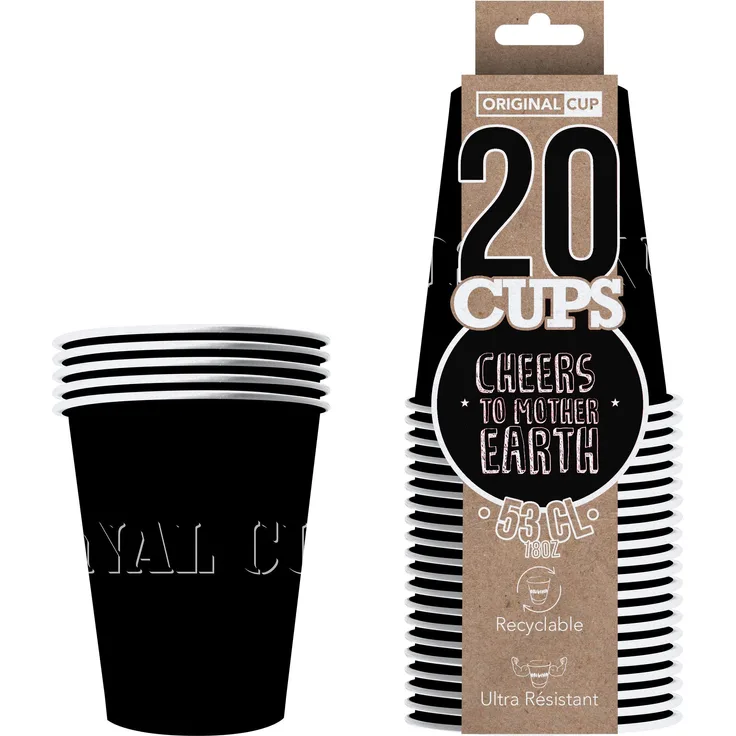 Original Cup 20 x Amerikanische Pappbecher für Bier Pong 53cl - Trinkspiele - Partyzubehör - Rot