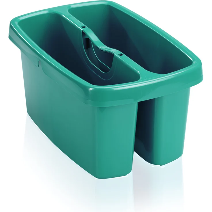 Leifheit Eimer Combi Box mit 2 Kammern für Wasser und Putzutensilien, platzsparend stapelbarer Putzeimer, Aufbewahrungsbox für Eimer Combi – Bild 1