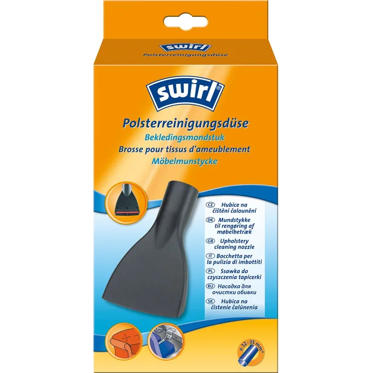 Swirl Polsterreinigungsdüse (Extra flache und breite Staubsaugerdüse, 32mm-35mm, Passend z.B. für Miele, Siemens, Bosch, Philips, Kärcher, AEG, Samsung, Rowenta)