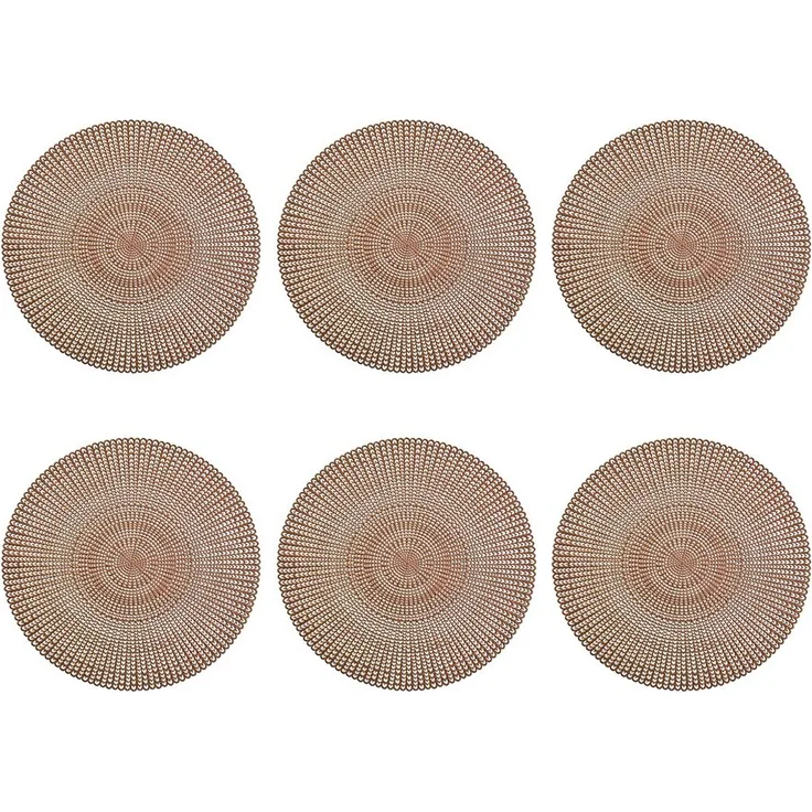Zeller Platzset 'Cut Out', 6er Set, PVC, rund, Kupfer ca. Ø 41 cm