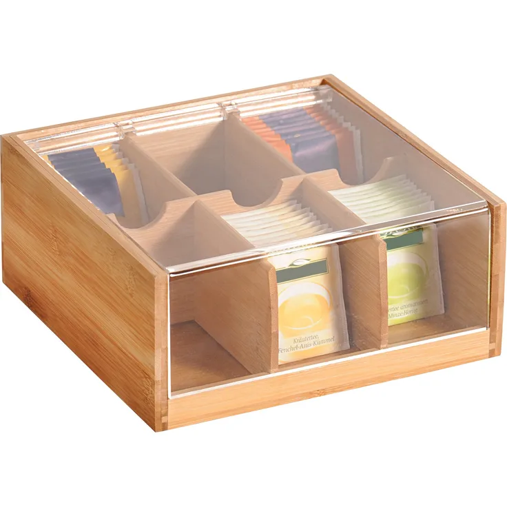 Kesper Tee-Box, Bambus, Braun, 22 x 21 x 9.5 cm