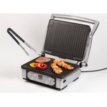 Domo Kontaktgrill Tischgrill Grillzange, abnehmbare Platten Paninimaker 1800W 29x23cm