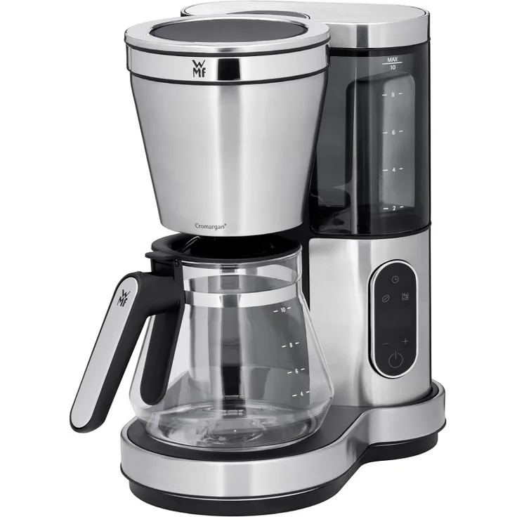 WMF Lumero Kaffeemaschine mit Glaskanne, Filterkaffee, 10 Tassen, Timerfunktion, Warmhalteplatte, abnehmbarer Wassertank, Touch-Display, Tropfstopp, Schwenkfilter, Abschaltautomatik, 1000 W