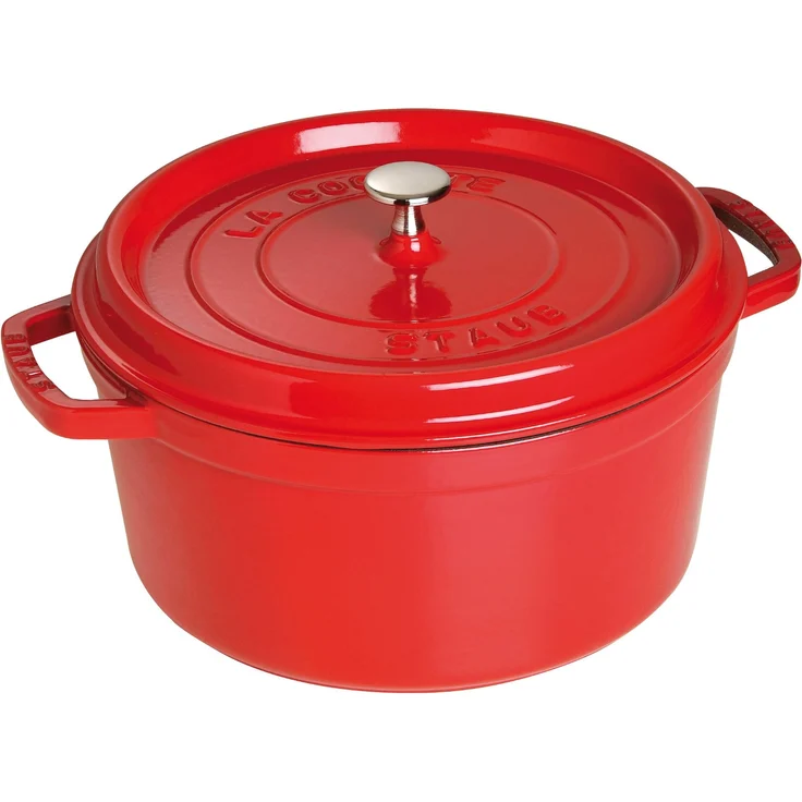 Staub Cocotte, rund, Induktionsgeeignet, Gusseisen, 30 cm, 1 Einheiten, Kirschrot, – Bild 1