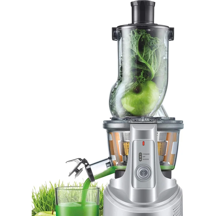 SAGE SJS700 the Big Suqeeze Slow-Juicer mit extragroßem Einfüllschacht, Silber – Bild 2