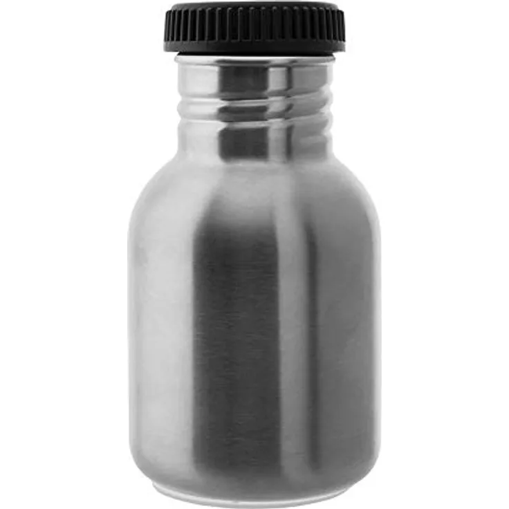 sehr robuste Edelstahlflasche 0,35 l silber