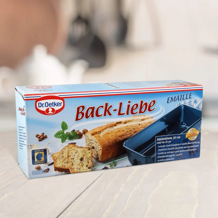 Dr. Oetker Kasten--Brotback--Kuchenform, 30 cm Back- Liebe le, robuste, mit schnitt- und kratzfester le-Versiegelung, für saftige Kuchen und deftige Brote, Menge: 1 Stück, Farbe: blau – Bild 3