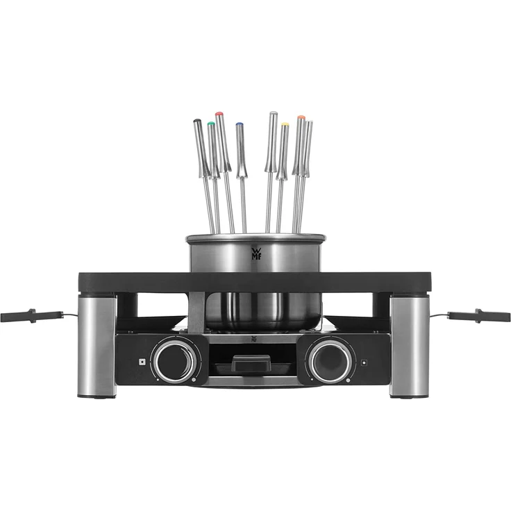 WMF Lumero 3in1 Gourmet Station für 8 Personen, Raclette Grill Fondue, elektrisch, Temperaturregulierung, Beleuchtung, 1800 Watt, platzsparend, edeldtahl matt – Bild 3