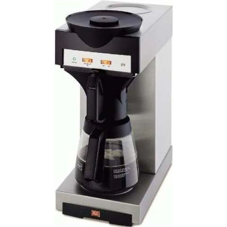 Melitta Filterkaffeemaschine mit Glaskanne, 1,8 l, Warmhalteplatte, 17M, Edelstahl-Schwarz