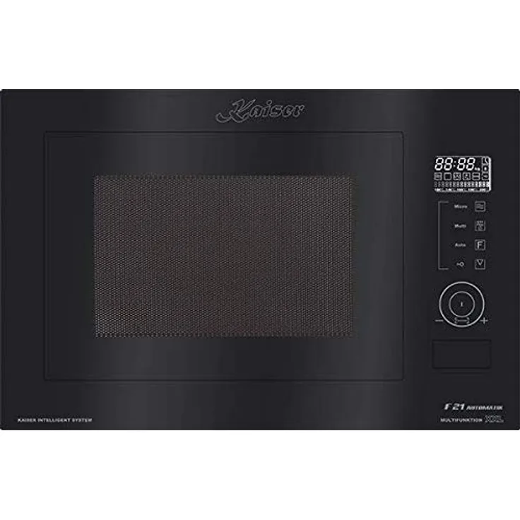 Kaiser EM 2510 Mikrowelle mit Grill und Heißluft, Einbaugerät, 900 Watt, 25 Liter Garraum, schwarz, Edelstahl