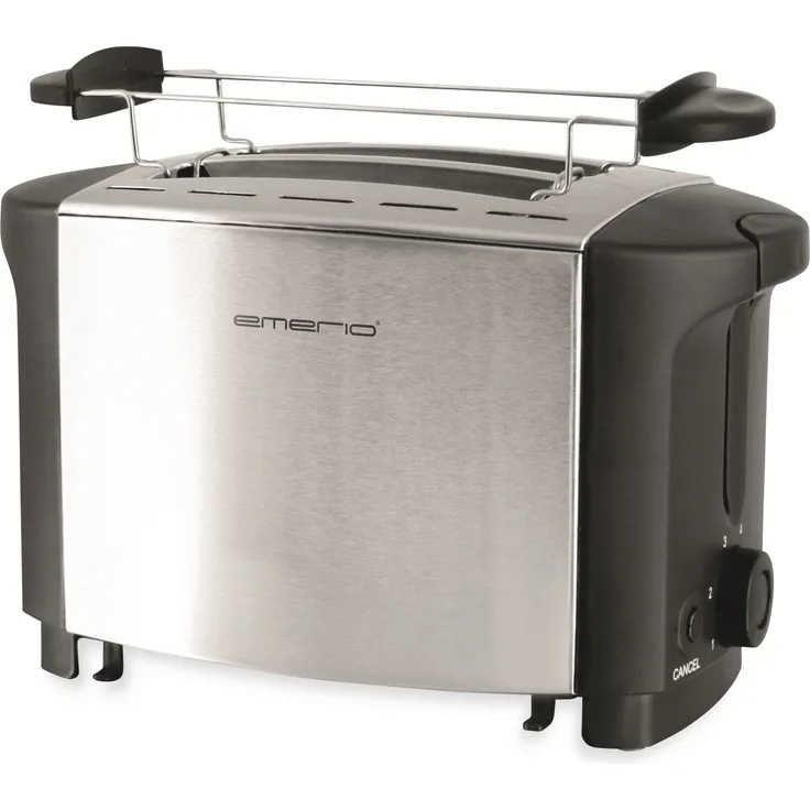 Emerio TO-108275.1 Toaster, 18-8, Edelstahl, Schwarz