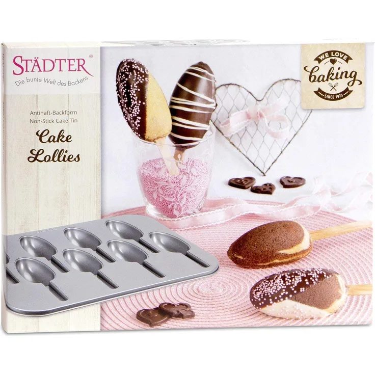 Städter We Love Baking Backform, Metall, Silber, 35 x 27 cm