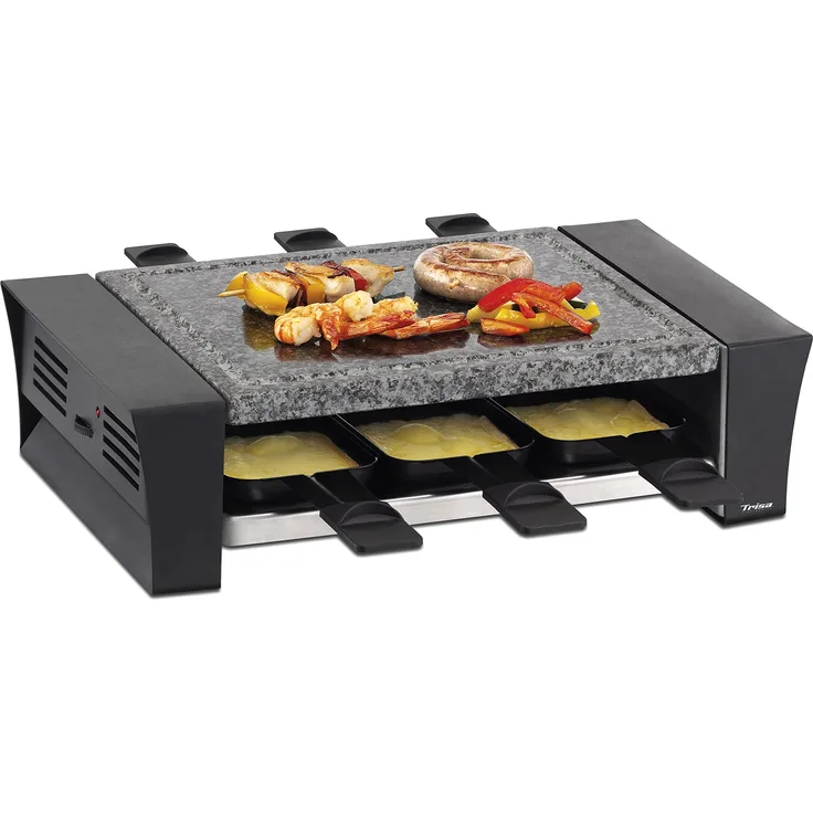 Trisa Electronics Raclette Raclettino 6, 1200 Watt, Schwarz