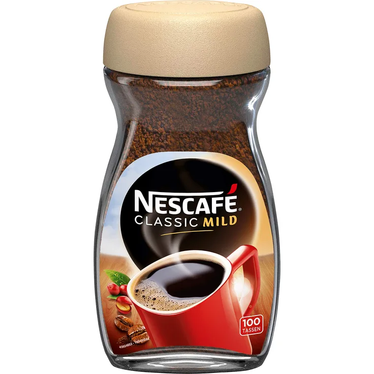 Nescafé Classic Mild, löslicher Bohnenkaffee, mit feinen Arabica Kaffeebohnen, kräftiger Instant-Kaffee, für ca. 80 Tassen, 1er Pack (1 x 200g)