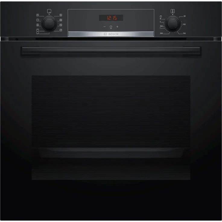 Bosch HBA534EB0 Backofen, Einbaugerät, Energieeffizienzklasse A, Volumen 71 l, Breite 59,4 cm, groß (ab 65 l), versenkbare Drehknöpfe, schwarz