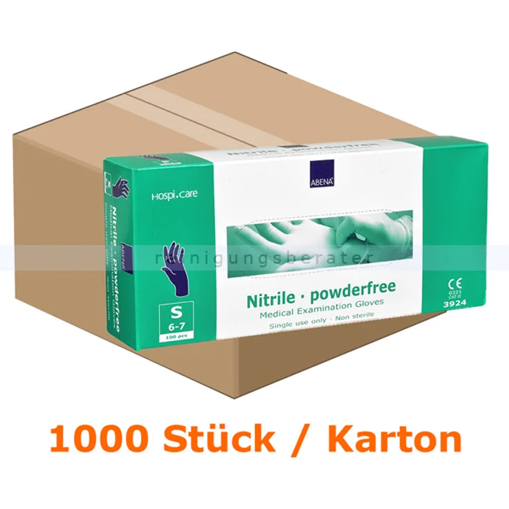 Abena Einmalhandschuhe aus Nitril 30 cm lang blau S Karton