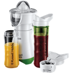 Russell Hobbs Smoothie Maker Mix&Go Juice Explore, inkl. Aufsätze: Mixer- & 2 Zitruspressen-Aufsätze, 22.300 U-min, 2 Trinkflaschen, Zitruspresse, elektrischer Entsafter Küchenmaschine 21352-56