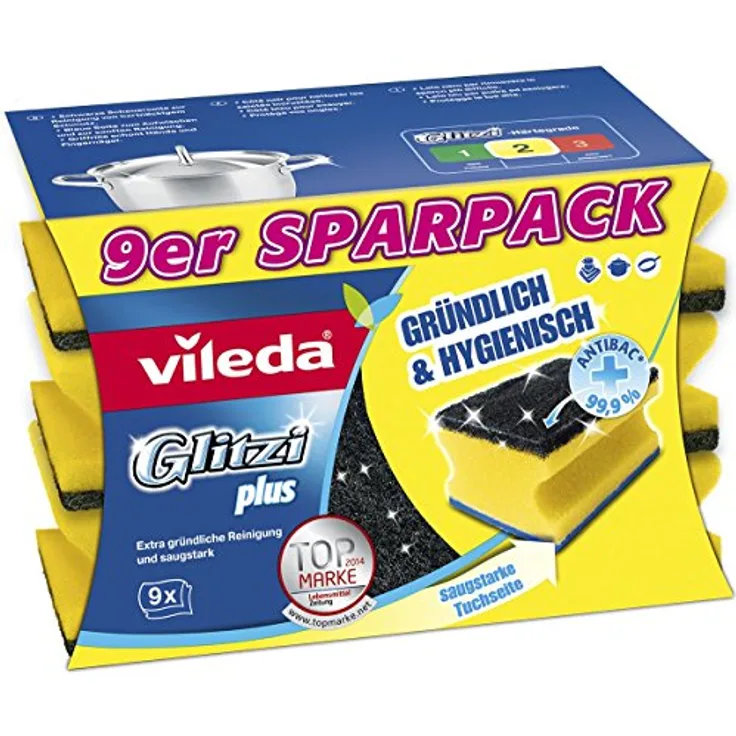 Vileda Glitzi Plus Topfreiniger, 9er Pack