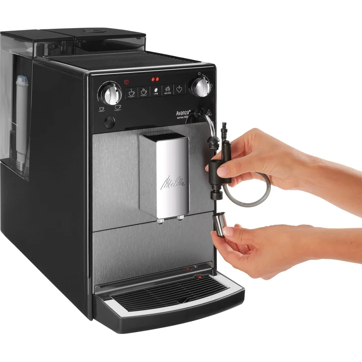 Melitta Avanza F270 - 100 Kaffeevollautomat mit integriertem Milchsystem (abnehmbaren XL Wassertank und Bohnenbehäter sowie flüsterleisem integriertem Mahlwerk, 20 cm Breite), mystic titan – Bild 3