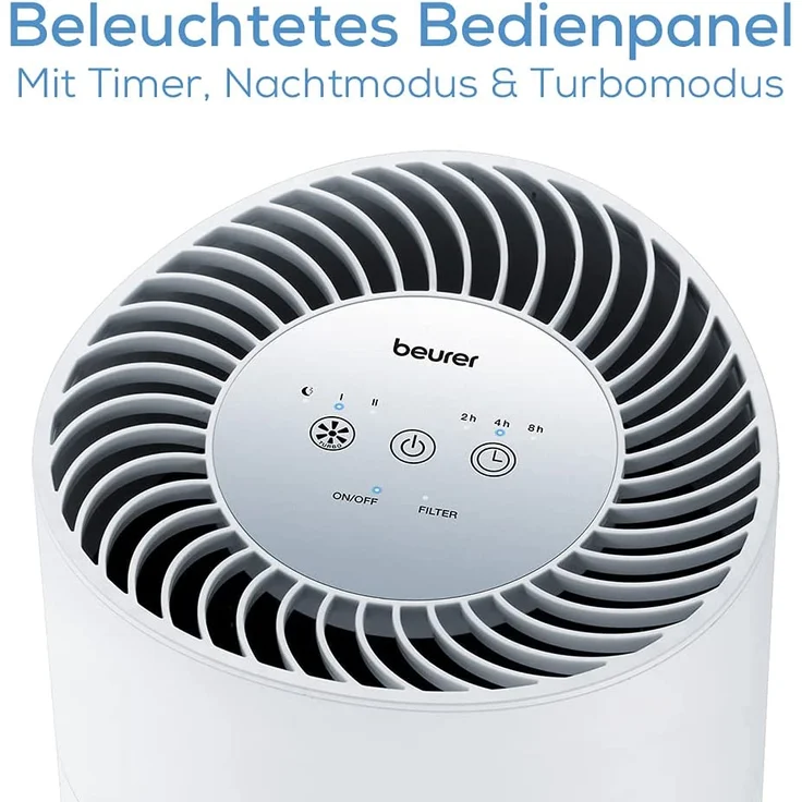 Beurer LR 220 Luftreiniger, für Räume bis 37 m², mit HEPA-Filter H13, Timer & Nachtmodus, weiß (66375) – Bild 4