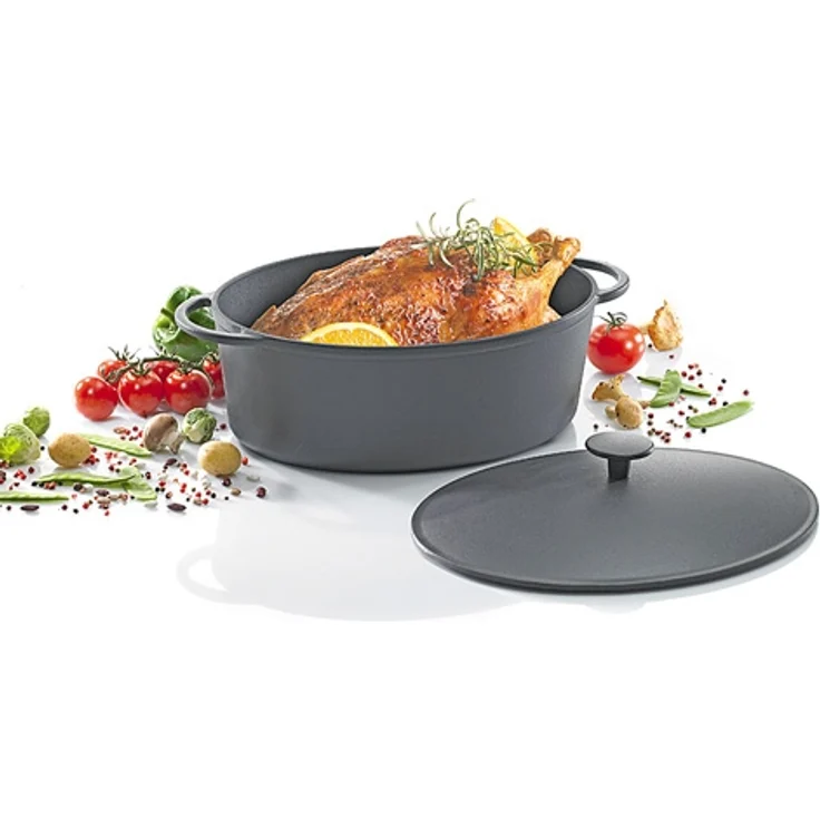 Karl Krüger Gusseisen Bräter, schwarz, 34 cm – Bild 2