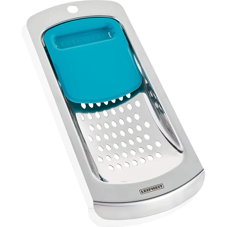 Leifheit Spätzlehobel, Spätzlepresse aus rostfreiem Edelstahl mit Kunststoff Teigkarte, spülmaschienenfester Spätzleschaber, passend für alle Töpfe mit Durchmesser 18 bis 28cm, Spätzlereibe