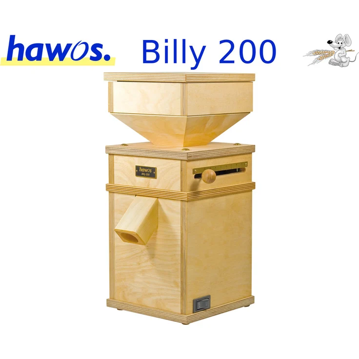 Billy 200 600 Watt Hawos Getreidemühle, 1,5 Kg Trichterfüllmenge – Bild 1