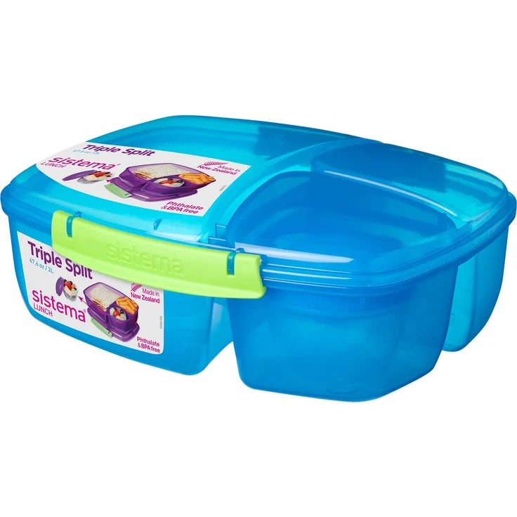 Sistema Lunch Triple Split Lunchbox mit Joghurttopf - 2 L, farblich sortiert – Bild 1