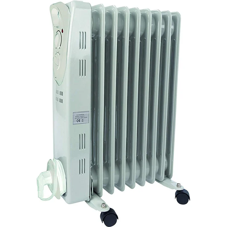 Perel Ölradiator Heizkörper mit Rollen, mobile Thermostat Zusatzheizung Elektroheizung, Radiator – Bild 1