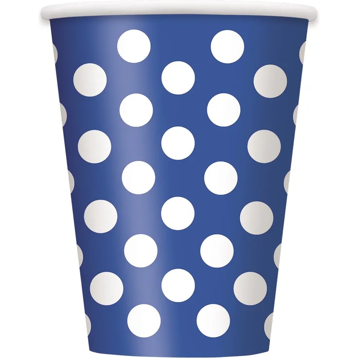 Unique Party Supplies Pappbecher, gepunktet, 340 ml, 6 Stück
