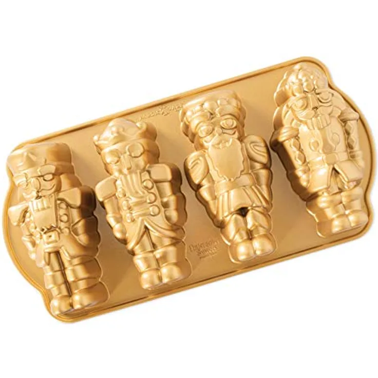 Nordic Ware Kuchenform mit Nussknackern, für 6 Tassen, goldfarben