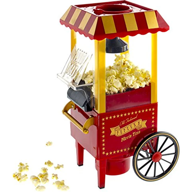 Gadgy Popcorn Maschine | Retro Popcorn Maker | Heissluft Ohne Fett Fettfrei Ölfrei – Bild 1