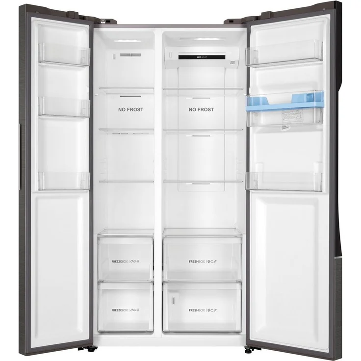 Haier HSR3918EWPG Side-by-Side-Kühlschrank, freistehend, silber, NoFrost, Wasserspender, Wassertank, Schnellgefrieren, Breite 90.8 cm – Bild 3