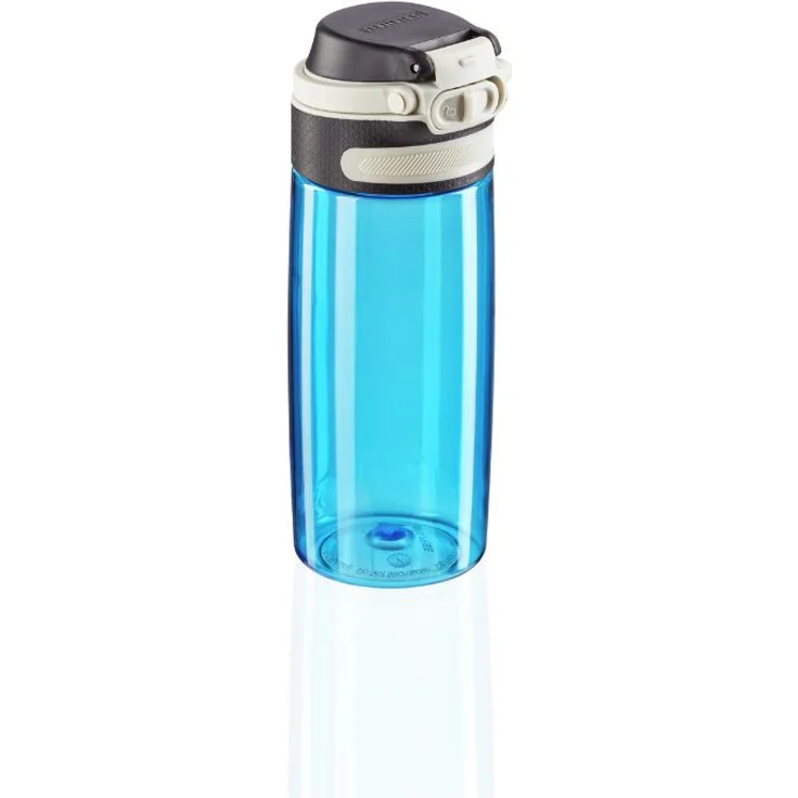 Leifheit Tritanflasche Flip 550ml, 100% dichte Sportflasche, Öffnen mit einer Hand, leichte und bruchsichere Trinkflasche mit Filter für Fruchteinsatz, nachhaltige Wasserflasche, BPA frei, blau – Bild 1