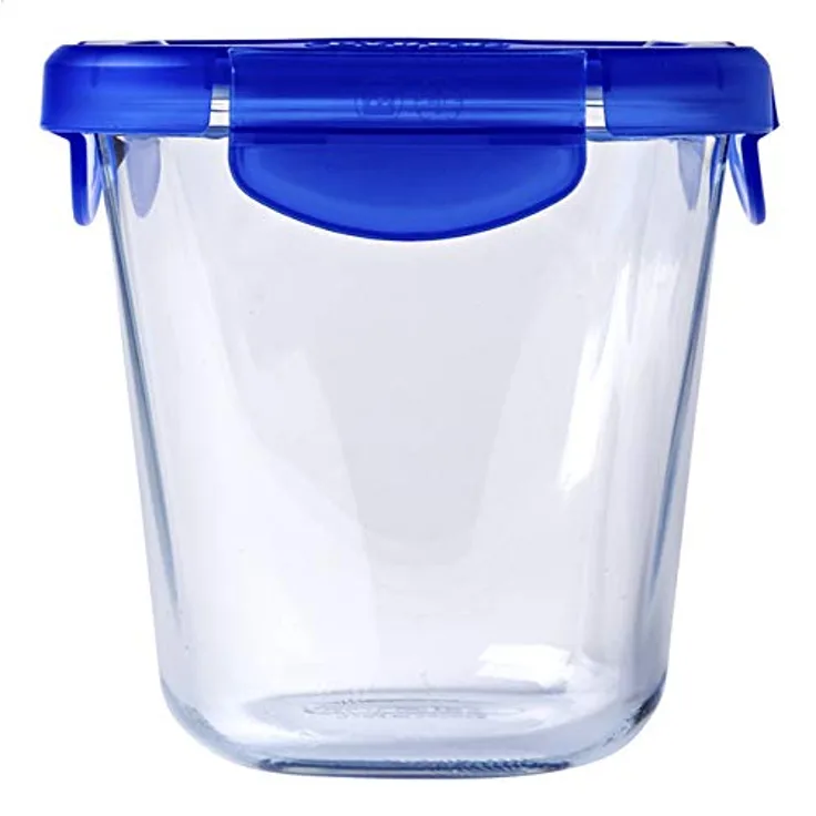 Pyrex 1451029 Aufbewahrungsbox, hoch, mit Deckel, 12 x 12 cm, Glas, transparent, 0,8 l