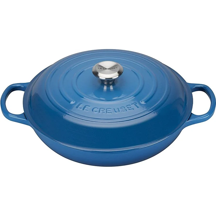 Le Creuset Signature Gusseisen Gourmet-Profitopf, Rund, Ø 30 cm, 3,2 l, Für alle Herdarten inkl. Induktion geeignet, Marseille – Bild 1