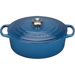 Le Creuset Signature Gusseisen-Bräter mit Deckel, Ø 27 cm, Oval, Für alle Herdarten und Induktion geeignet, Volumen: 4,1 l, Marseille