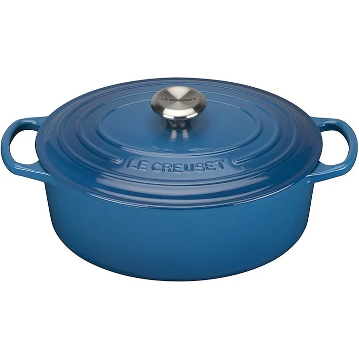 Le Creuset Signature Gusseisen-Bräter mit Deckel, Ø 27 cm, Oval, Für alle Herdarten und Induktion geeignet, Volumen: 4,1 l, Marseille – Bild 1