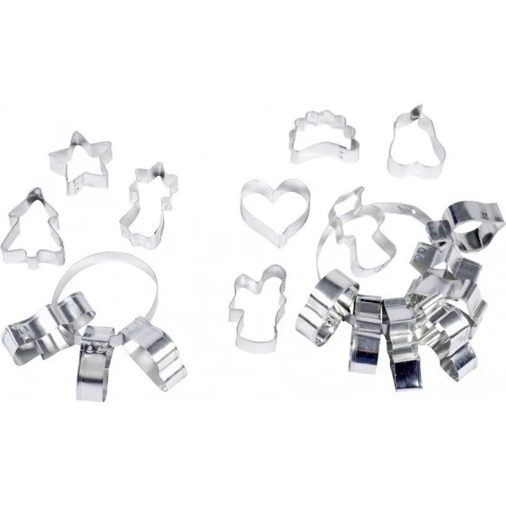 Ausstecher, verschiedene Motive am Ring, silber, 12-teilig (1 Set)