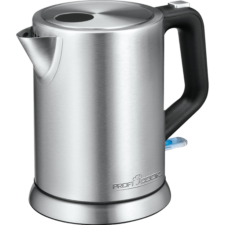 ProfiCook PC-WKS 1106 Edelstahl-Wasserkocher, 1 Liter, maximal 1850-2200 Watt, Wasserstandsanzeige, inox