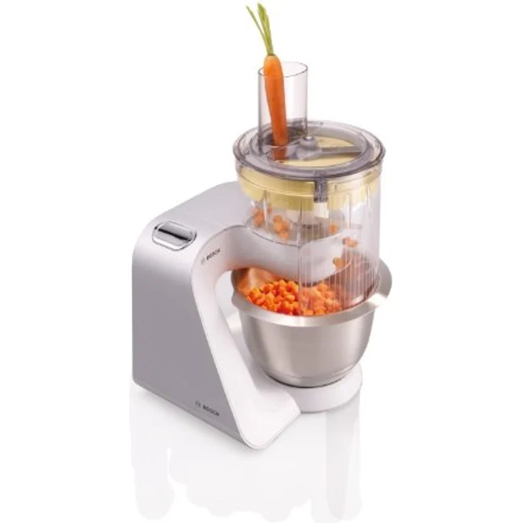 Bosch MUM54251 Styline Küchenmaschine 900W, 3,9 L, EasyArmLift, inkl. Patisserie-Set, Fleischwolfaufsatz, Standmixeraufsatz, Zitruspressenaufsatz, weiß, silber, Serie: MUM5 – Bild 8