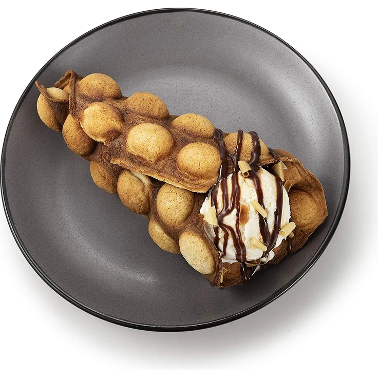 Princess 132465 Bubble-Waffeleisen, 180° aufklappbar, 700 Watt, 0,7 m Kabellänge, antihaftbeschichtet, schwarz – Bild 2