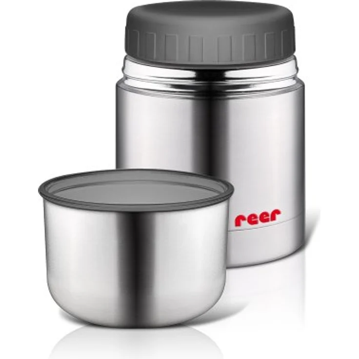 Reer 90430 - Edelstahl -Warmhaltebox für Nahrung mit Becher, 350ml – Bild 2