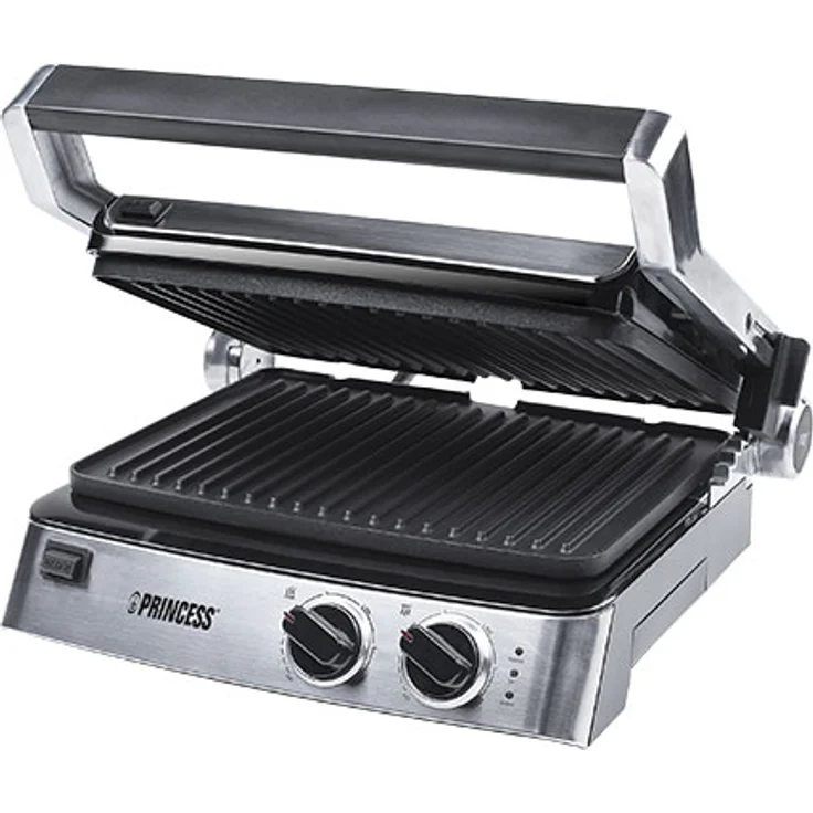 Princess Kontaktgrill- Sandwichmaker ? 180° aufklappbar mit zwei einstellbaren Thermostaten, 117300