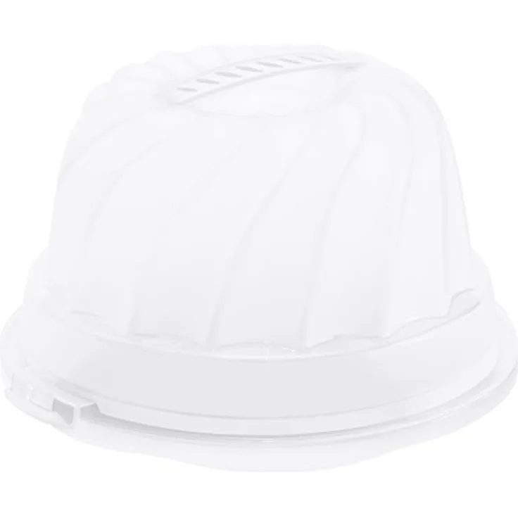 Rotho Fresh Kuchenbehälter - Gugelhupf, Kunststoff BPA-frei, weiss - transparent, 25 x25 x15 cm
